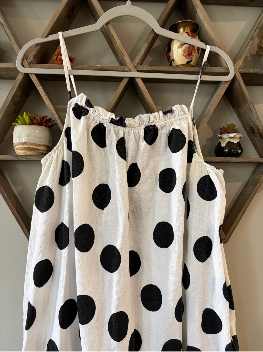 Tabitha Brown for Target Black & White Polka Dot Cover-Up Sundress. Size large. - Picture 4 of 10